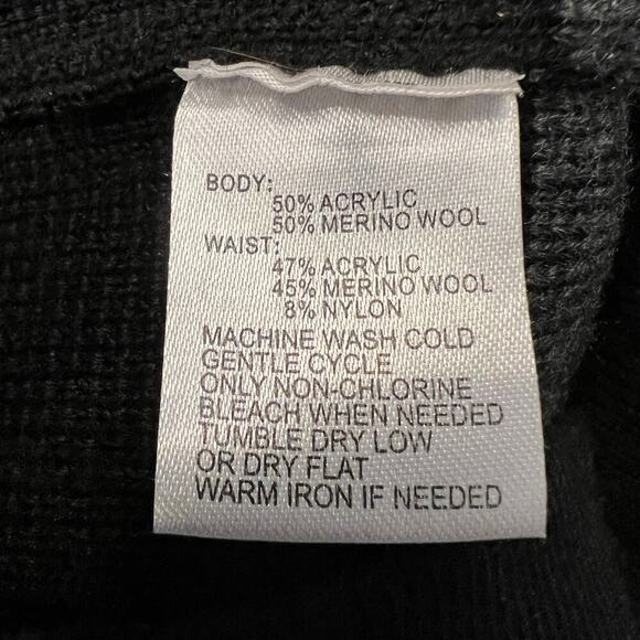 Ann Taylor LOFT Black & Gray Merino Wool Blend Sweater Skirt Zippers Size M NWOT - Picture 6 of 7